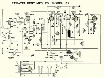 Atwater Kent 155 schematic circuit diagram